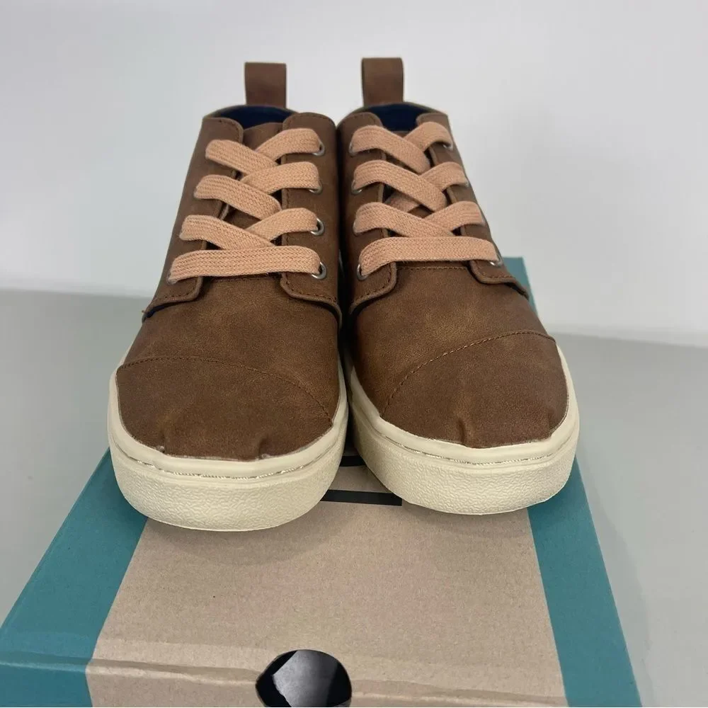 NEW TOMS Botas Cupsole Toffee Microsuede Sneakers Size 3 Youth Boys